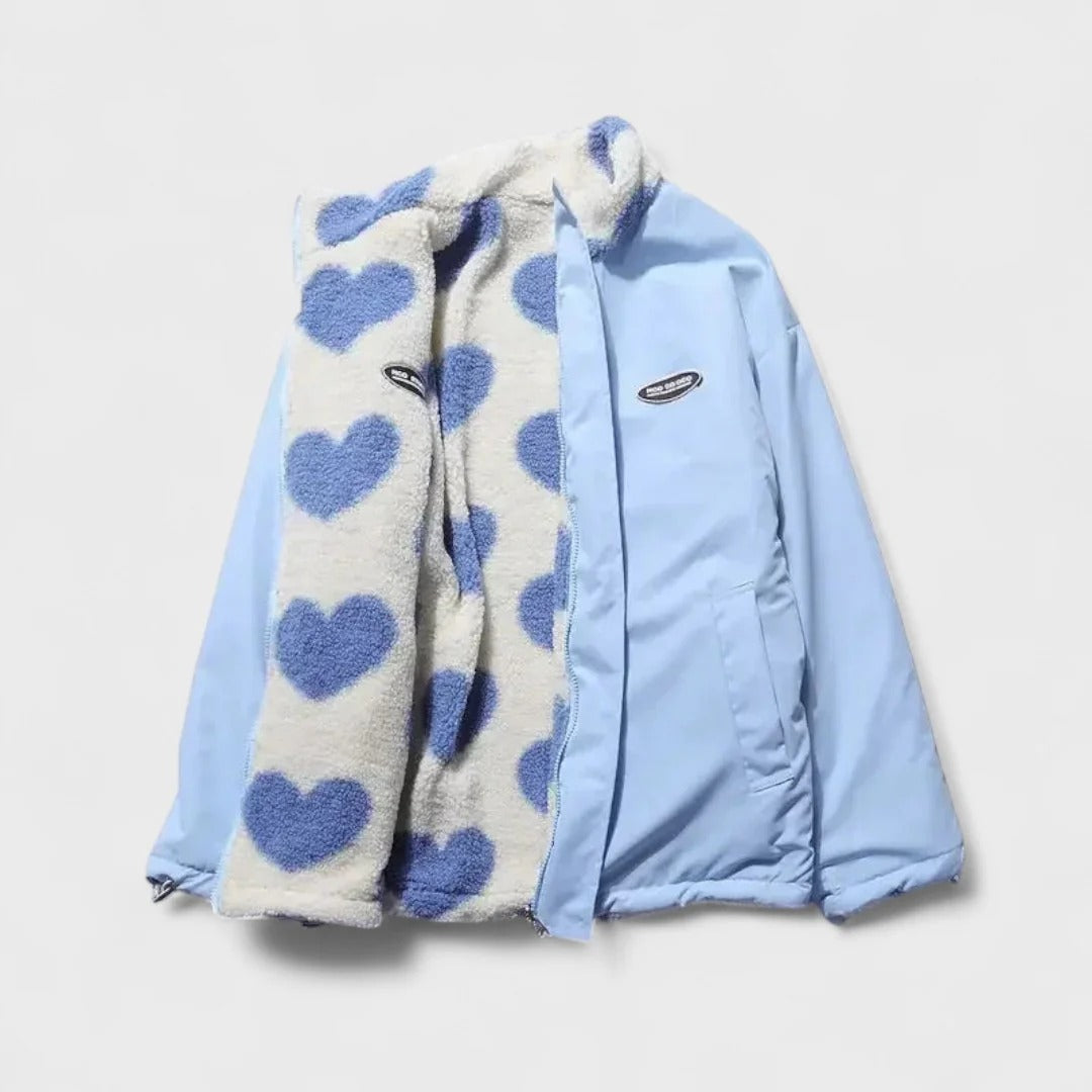 Katy | Chaqueta reversible con estampado de corazones