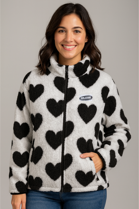 Katy | Chaqueta reversible con estampado de corazones