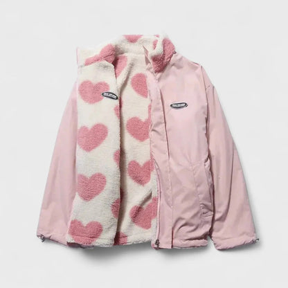 Katy | Chaqueta reversible con estampado de corazones