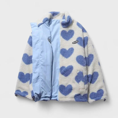 Katy | Chaqueta reversible con estampado de corazones
