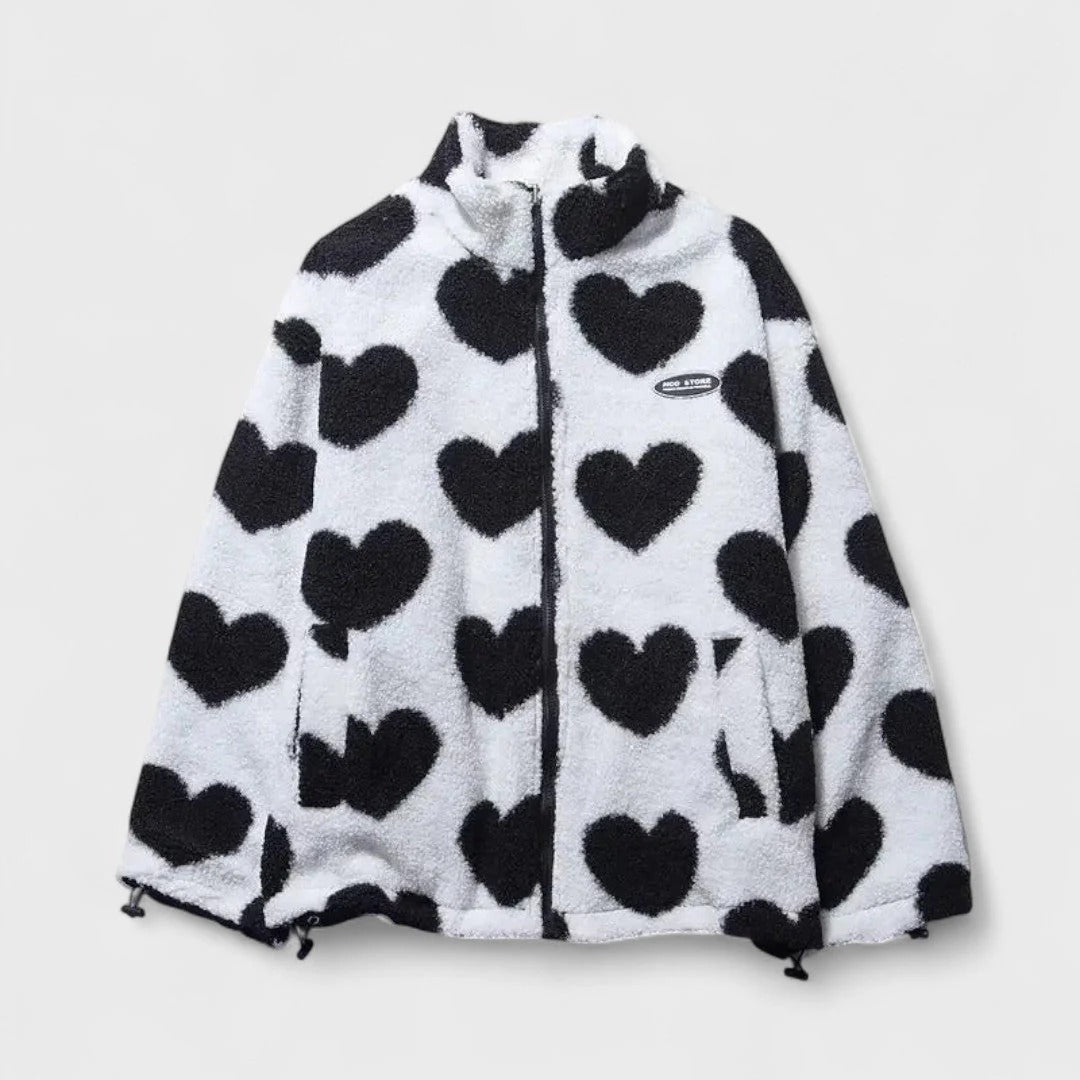 Katy | Chaqueta reversible con estampado de corazones