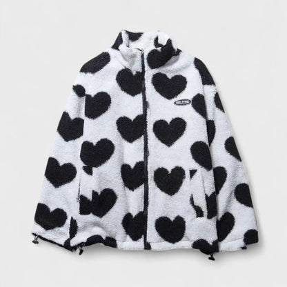 Katy | Chaqueta reversible con estampado de corazones
