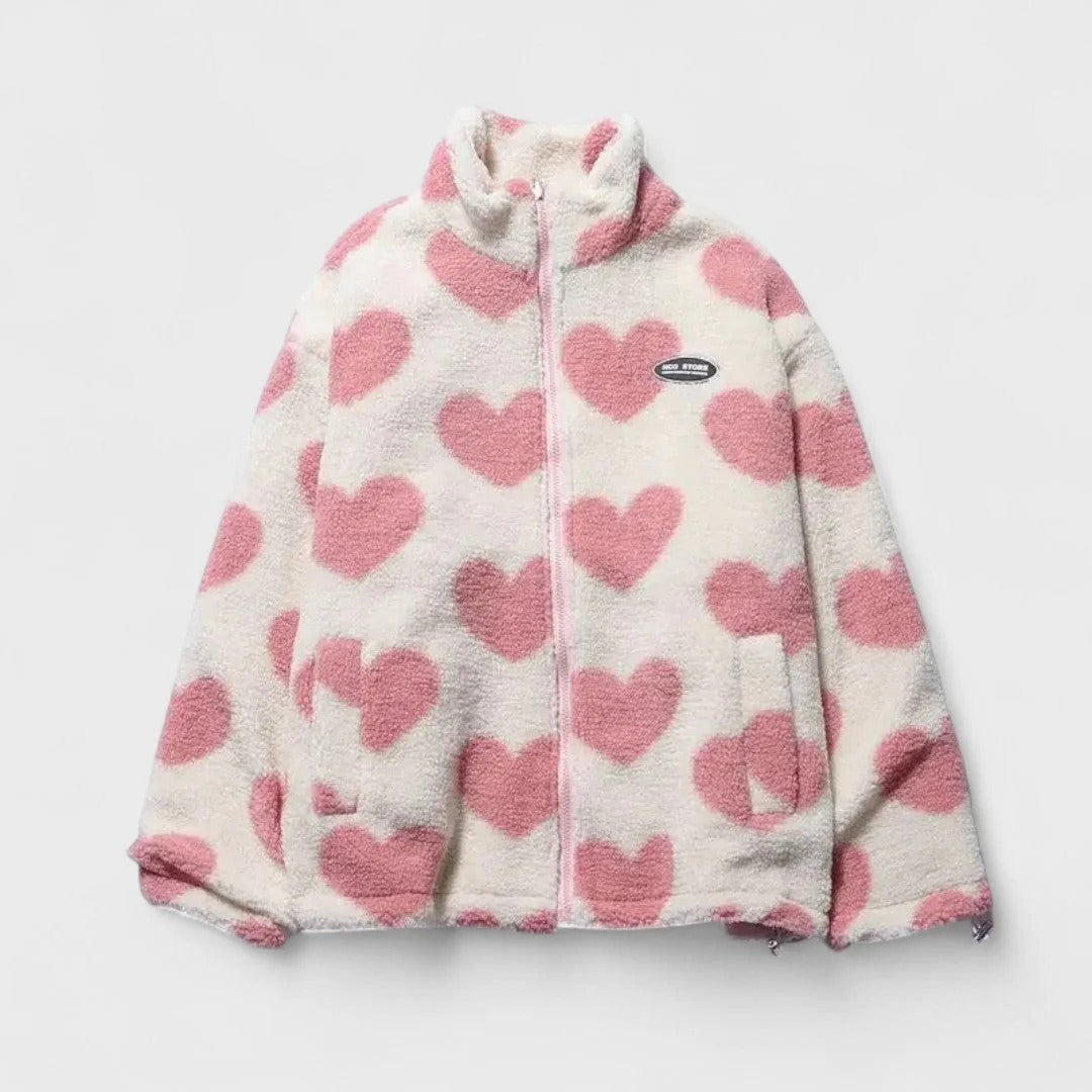 Katy | Chaqueta reversible con estampado de corazones
