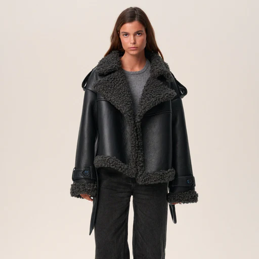 Ley | Abrigo Shearling con cinturón
