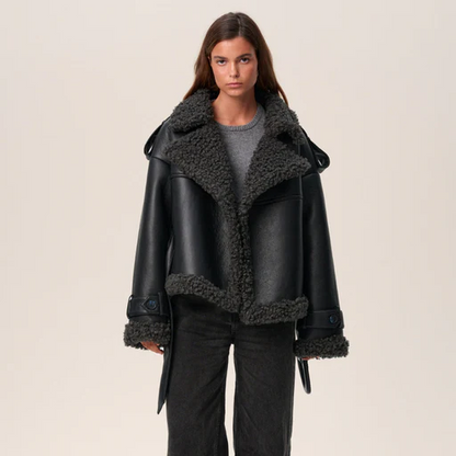 Ley | Abrigo Shearling con cinturón
